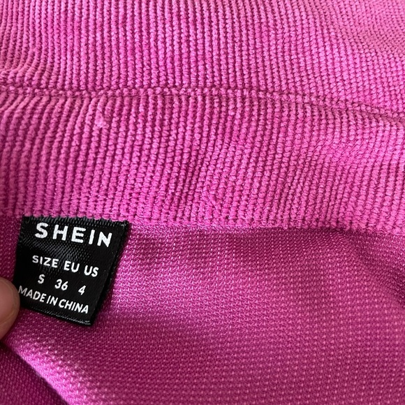 SHEIN magenta corduroy Shacket jacket size Small oversized NWOT - Picture 2 of 5